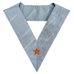 MASONIC COLLAR OF VENERABLE MASTER OF THE FRENCH MODERNE RITE WITH STAR AND LETTER G-BE-FMOD-WCL-001