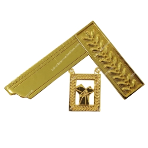 MASONIC REGALIA GILT JEWEL FOR WORSHIPFUL MASTER COLLAR FOR HONOR PAST MASTER-BE-FMOD-WCL-006