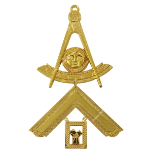 GILT JEWEL FOR WORSHIPFUL MASTER COLLAR FOR HONOR PAST MASTER - SCOTTISH RITE-BE-SCOR-WCL-006