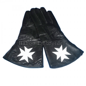 Knight Malta Black Leather Gauntlets-BH-M-1207