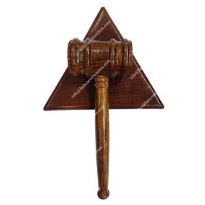 MASONIC WOODEN GAVEL WITH BASE-BH-MB-1729