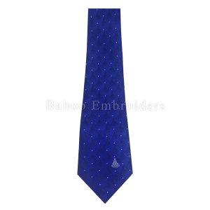 Masonic Regalia Blue Tie with Square & Compass Logo Pattern Design-BH-M-1456