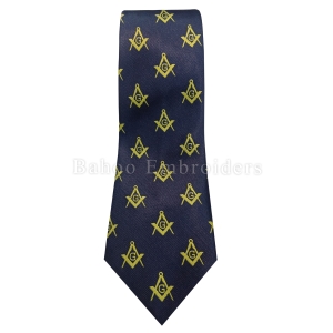 Masonic Regalia Tie with Golden Square & Compass-BH-M-1458
