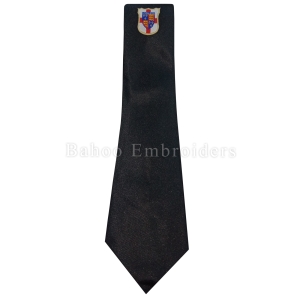 Masonic Regalia Black Tie with Shied Logo-BH-M-1462