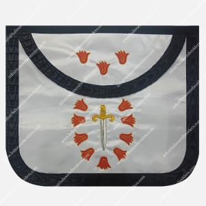AASR 9TH DEGREE SCOTTISH RITE MASONIC APRON – HAND EMBROIDERED - ROUNDED STYLE-BE-AASR-9D-007