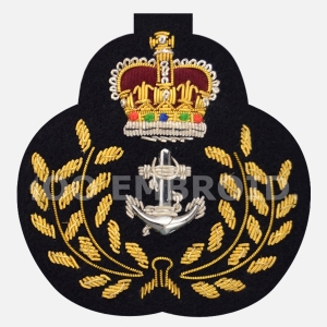 ROYAL NAVY OFFICERS BADGE - HAND EMBROIDERED-BH-NB-008