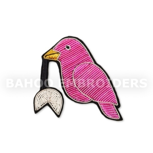 SILK EMBROIDERED BADGE – BIRD DESIGN-BH-SB-001