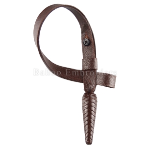 BROWN LEATHER ROYAL MARINES (RM) OFFICERS SWORD KNOT WITH ACORN-BH-U-396